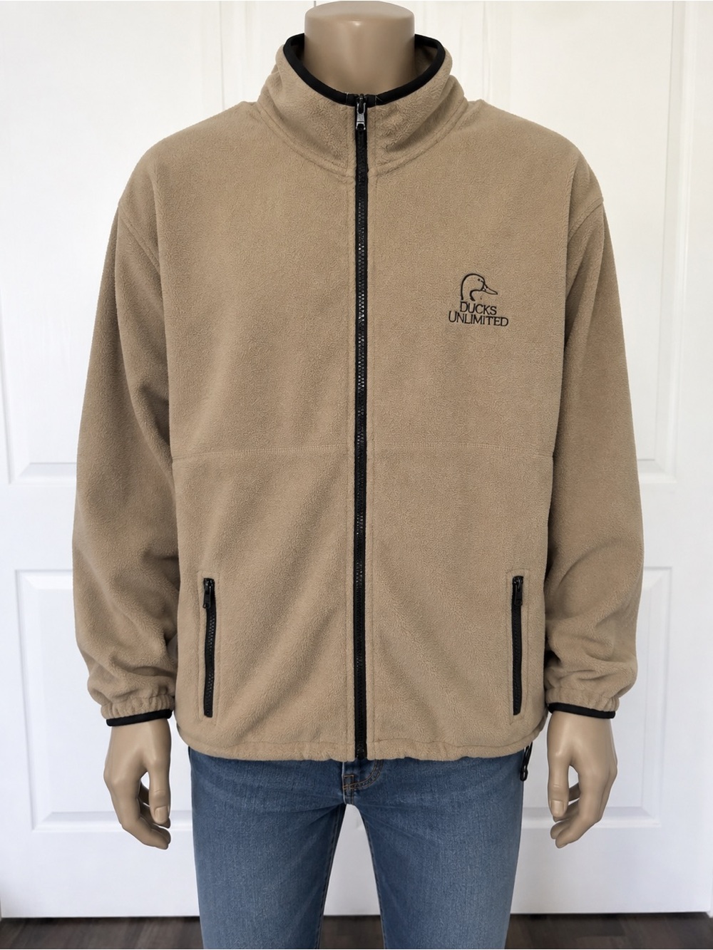 Ducks Unlimited Men's Tan Fleece Jacket - Full-Zip